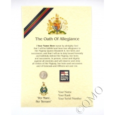 Royal Marines Oath Of Allegiance Certificate